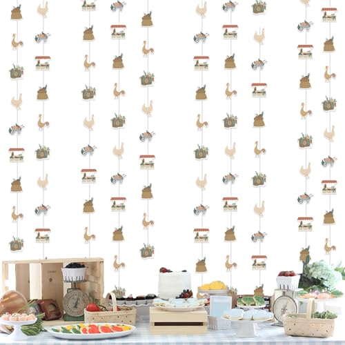 Cheereveal 8 Pieces Farmers Market Theme Garland Streamers, Retro...