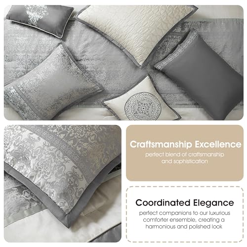 Grand Avenue Silver & Ivory Comforter Set King Size thumb #5