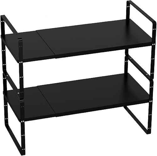 Miniatura 1 de Slideep Estante organizador de mostrador expandible, estantes apilables para gabinete, estante organizador de almacenamiento, soporte de armario,