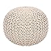 REDEARTH · Round Pouf Ottoman - Cable Knitted Boho Poof - Home Décor Cord Pouffe Handmade Circular Footrest for Living Room - Bedroom - Kids Bedroom - 100% Cotton Pouf (18