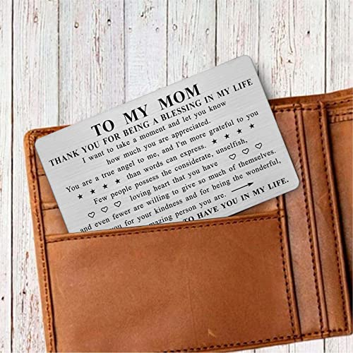 ABNTY Mothers Day Gifts for Mom, Thank You Mom Gifts, Mom Appreciation Card, Stainless Steel Engraved Wallet Insert4
