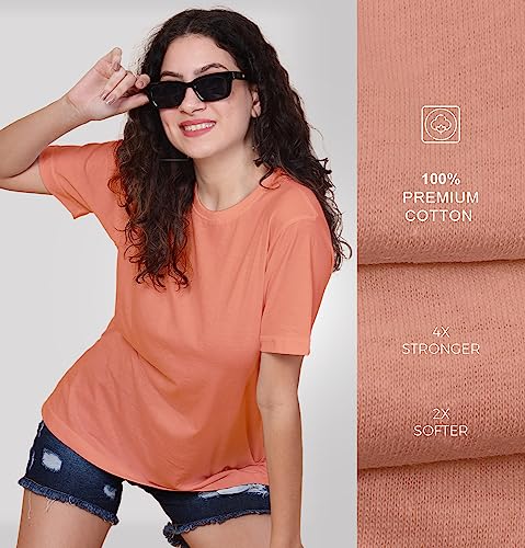 Image of Sleepynuts Women Boyfriend Plain Round Neck Half Sleeve T-Shirt