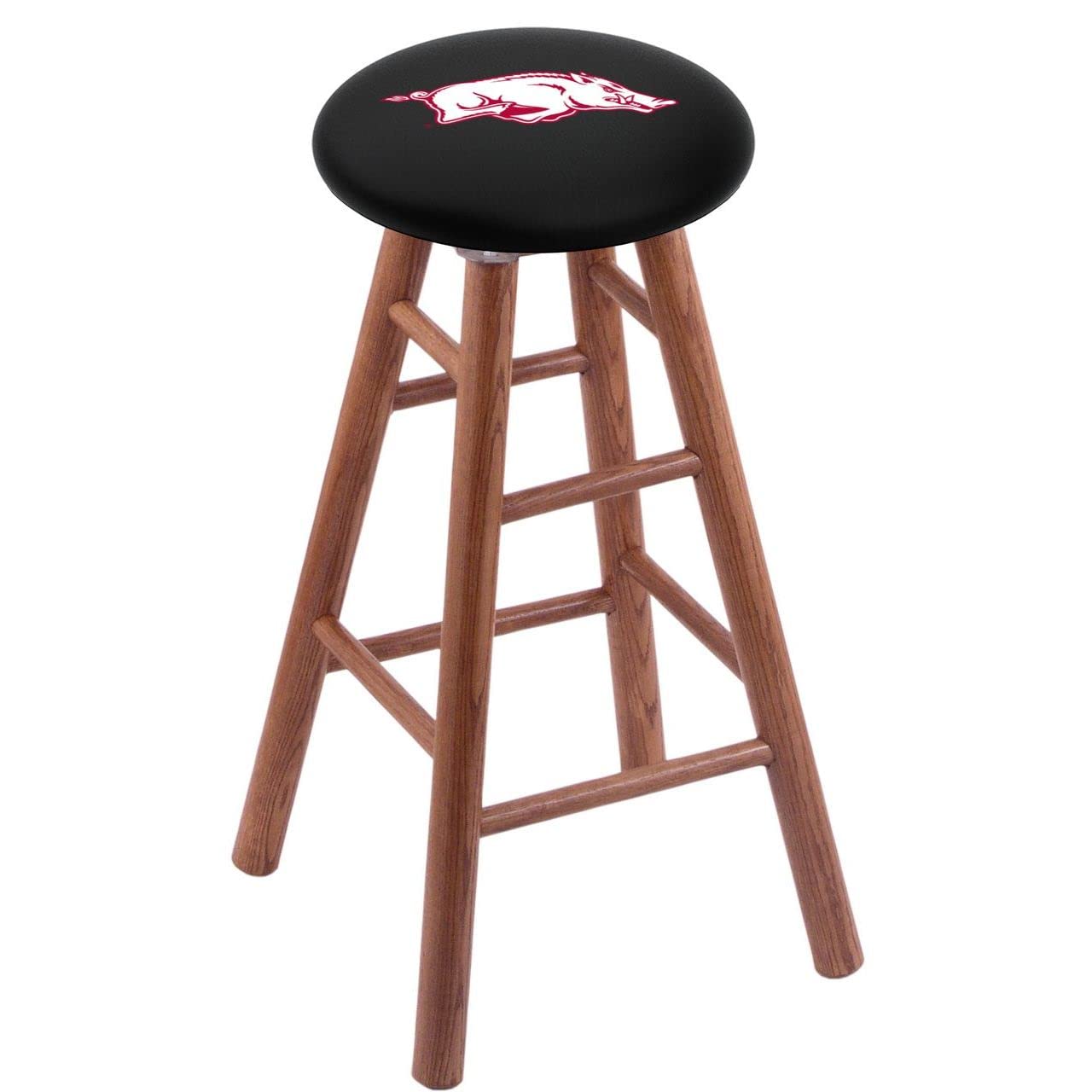 Holland Bar Stool Co. Oak Extra Tall Bar Stool in Medium Finish with Arkansas Seat by The