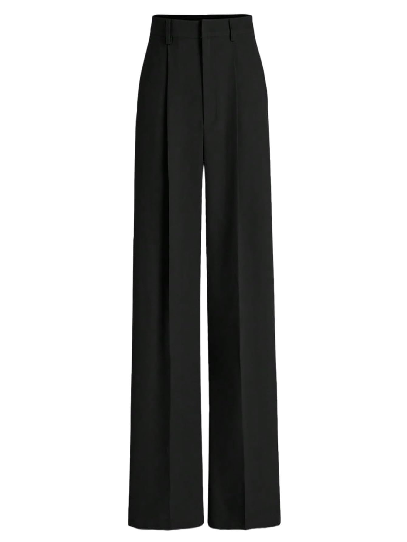 SOLY HUX Pantalon élégant pour femme - Avec poches - Taille haute - En tissu - Pantalon droit - Pantalon de bureau - Pantalon de loisirs avec bouton et fermeture éclair