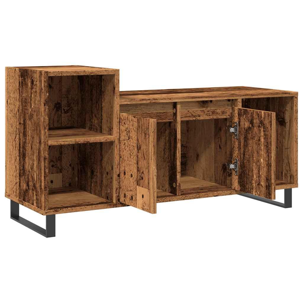 Vinta Drewniany stojak na telewizor, 100 x 35 x 55 cm, futro HiFi, rustykalna konsola TV, materiał drewniany, nowoczesny wystrój domu, Slish Entertainment Center, 100 x 35 x 55 cm