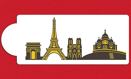 Miniatura 1 de Plantilla de pastel de horizonte detallado de Paris C1002 por Designer Stencils