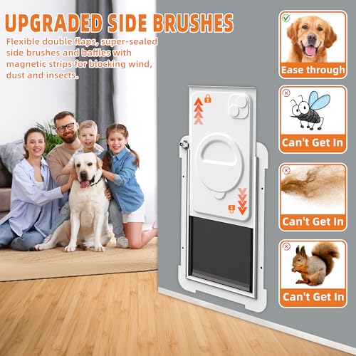 MIAOTONG-Medium-Dog-DoorUpgraded-Sealing-Dog-Door-for-Wall-Double-Flap-Doggy-DoorSteel-Frame-and-Telescoping-Tunnel-Dog-Doors-and-Cat-DoorsPets-Up-to-40-Lb-Medium MIAOTONG Medium Dog DoorUpgraded Sealing Dog Door for Wall Double Flap Doggy DoorSteel Frame and Telescoping Tunnel Dog Doors and Cat DoorsPets Up to 40 Lb Medium