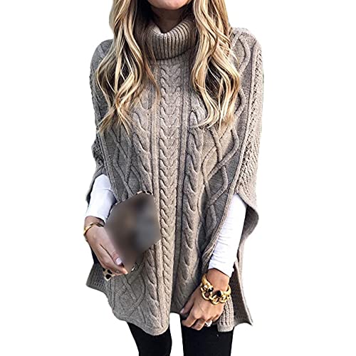 OtoñO E Invierno Nuevo Cuello Alto Color SóLido Calle Hipster SuéTer Suelto Moda SuéTer Ropa De Mujer Cover