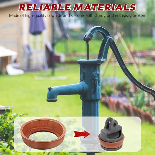 3 Stk Dichtung für Schwengelpumpe Typ 75, Ledermanschette Schwengelpumpen, Dichtungsringe Set Dichtungsset für Handpumpen Typ 75 Gartenpumpe Wasserpumpen Handpumpe Ersatzteil Dichtung Pumpe