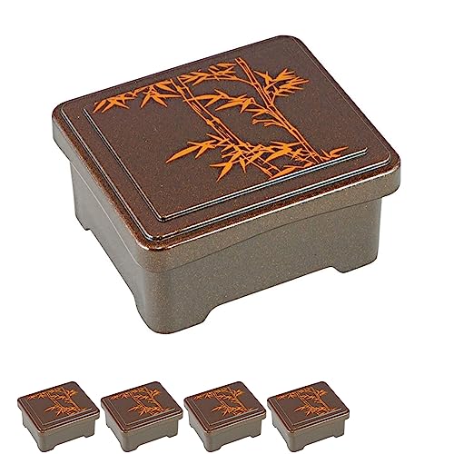 J-kitchens 鰻重箱 日本製 5個セット うな重 重箱 ミニ丼重 青パール竹(一色絵) 蓋親セット 鰻 (うなぎ) 重箱 No. 88313