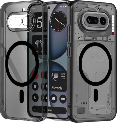 Image of Elzzi Anti Scratch Semi Translucent Cover for Nothing 4A Case, Premium PC + TPU Magnetic Phone Cases Drop Proof, Compatible with Magsafe Slim Never Yellowing Shockproof