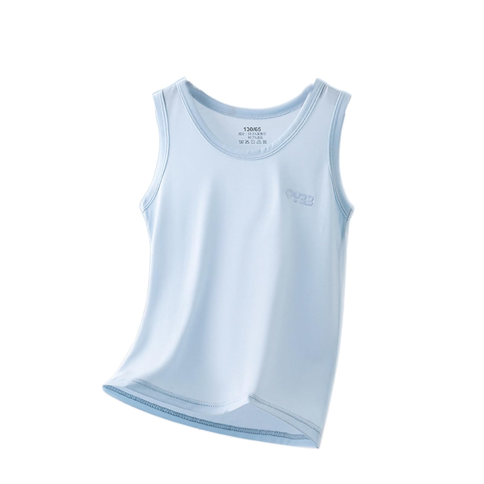 Generisch Maillot de corps pour enfant garçon col rond sans manches débardeurs en coton stretch sous-vêtements confortables hauts décontractés hauts à bretelles doux loisirs légers