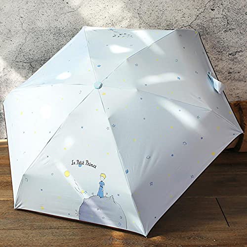 Parapluie pliante femme de dessin animé et parasol mignon
