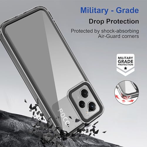 Image of Zapcase Back Case Cover for Poco X5 Pro 5G | Compatible for Poco X5 Pro 5G Back Cover | Case Cover with Camera Protection | (TPU + PC | Translucent Black)