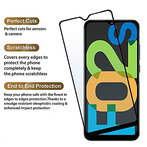 Image of Screen Protector for Samsung Galaxy F02s | A02s | M02s (Black) Tempered Glass Edge-to-Edge 6D Screen Guard With Installation Kit