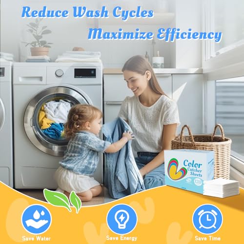 Image of BellaLuce Color Catchers for Laundry, 120 Sheets, Fragrance Free | Color Grabber Sheets to Help Prevent Color Bleeding, Dye Catchers for Home, Apartments, Dorms & Hotels