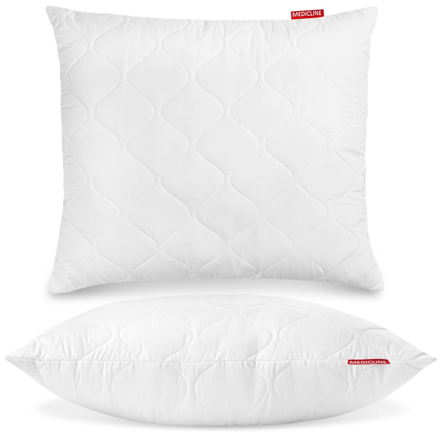 2er-Set Kopfkissen 80 x 80 cm Antiallergisch und Atmungsaktiv Mikrofaser-Kissen für Einzelbett und Doppelbett Weich und Waschbar