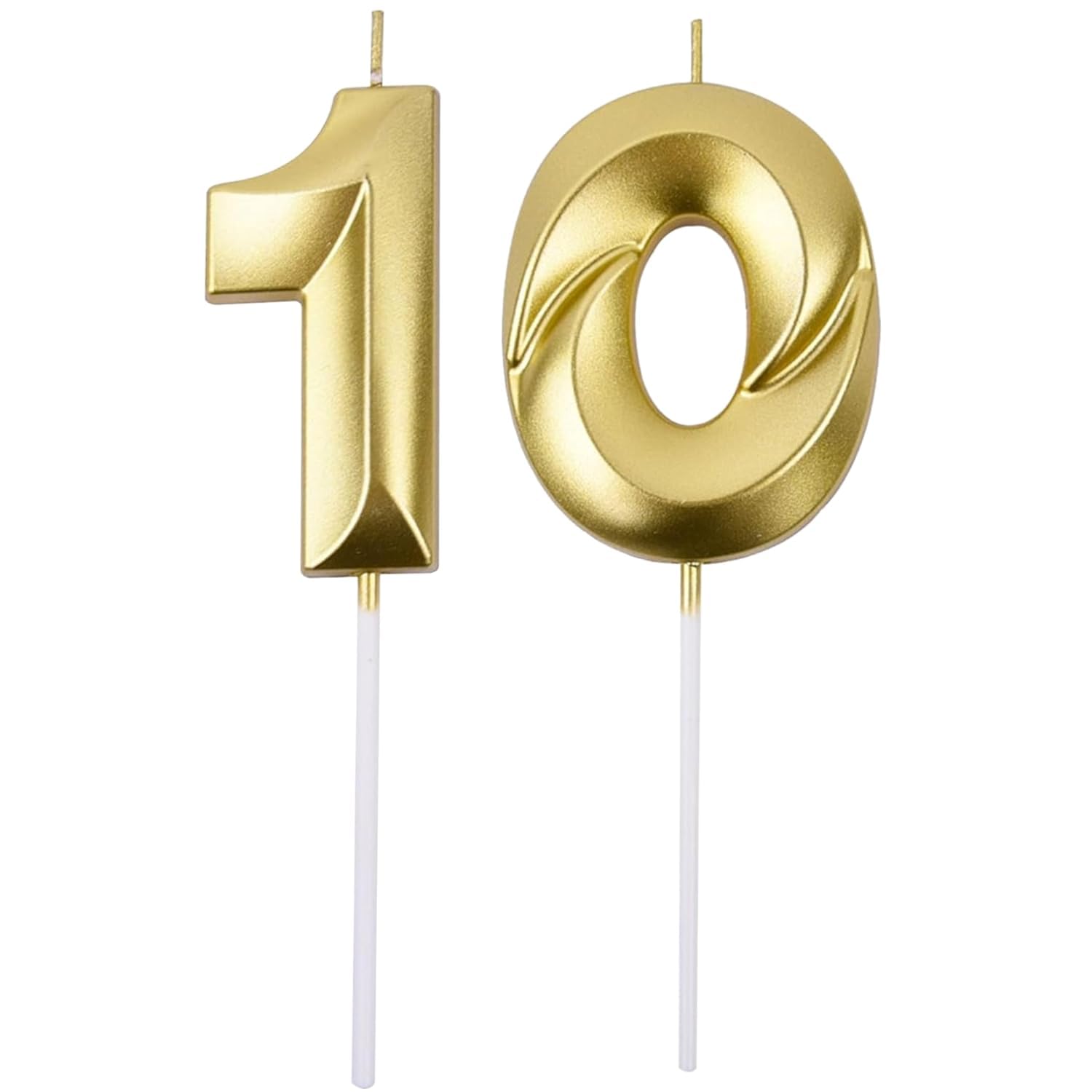 Gold Number 21 Birthday Candle Set - Elegant Cake Decoration -9