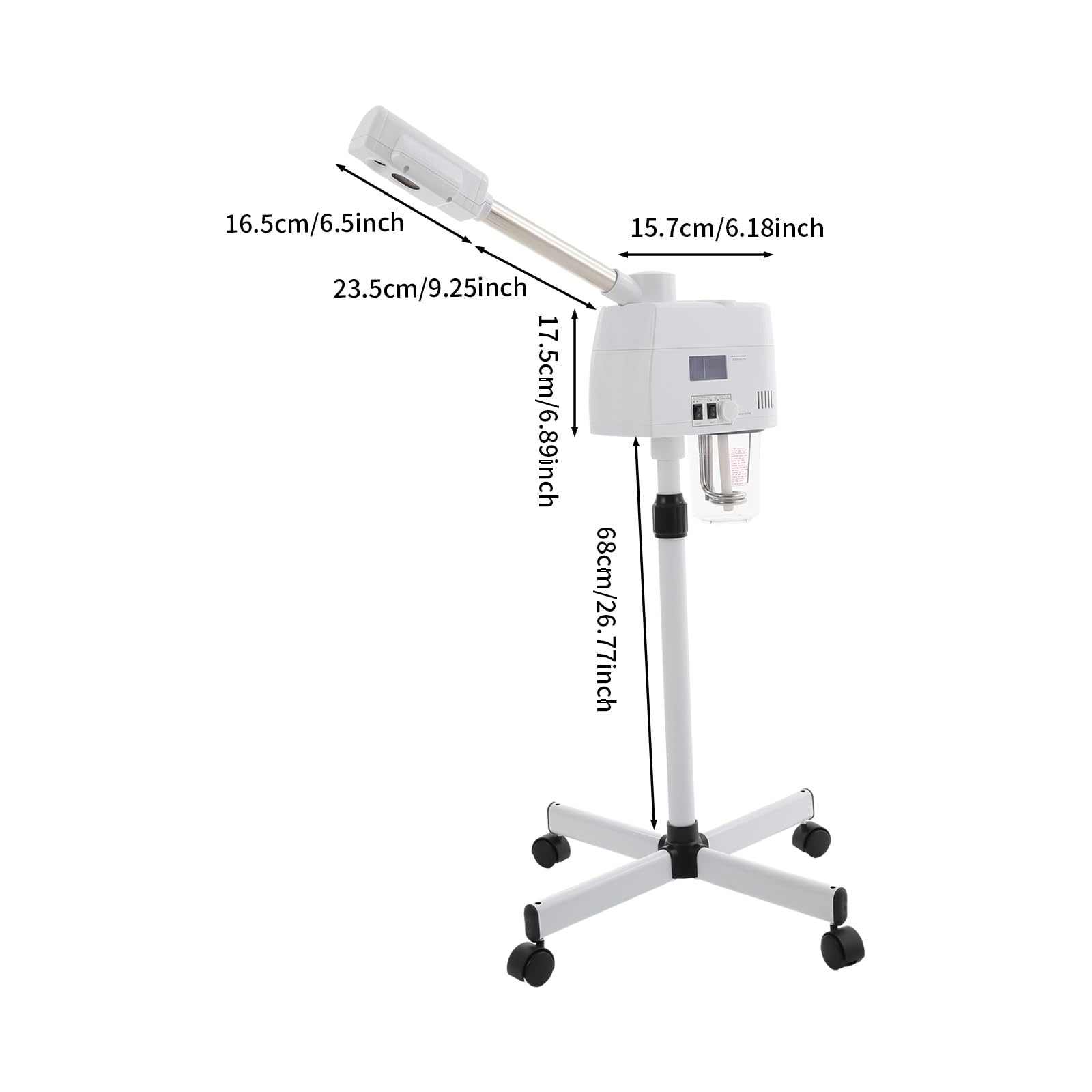 750W Gesichtsdampfer mit Heiß- & Kaltfunktion mit Kreuzförmiger Beinrahmen - 750ml Wassertank, 360° schwenkbar | Professionelle Hautpflege für Zuhause & Salon, Weiß