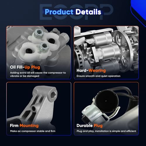 Image of ECCPP AC Compressor with Clutch 2002-2008 for Mini Cooper 1.6L AC Compressor