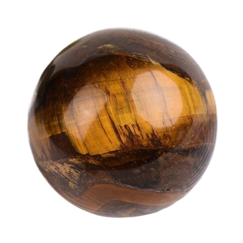 LLMWFA Decorative Ball Natural Crystal Spheres Round Sphere Balls, Tigers Eye/Citrine/White Quartz Polished Ball 1pc(Tigers eye,48mm)