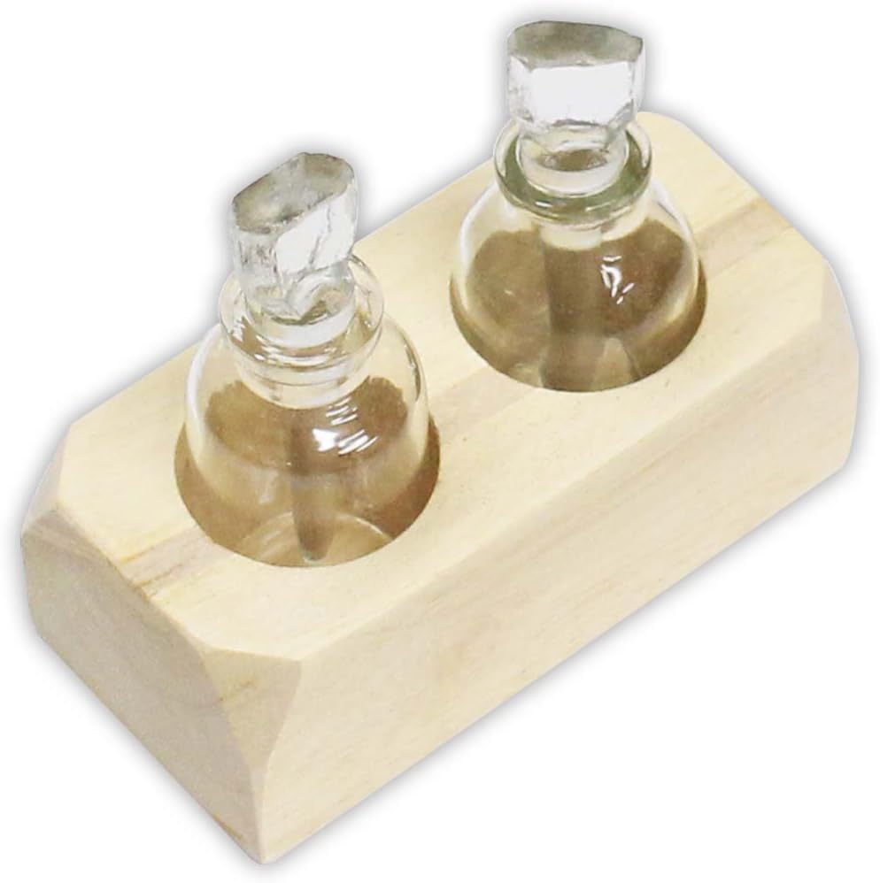 ToolUSA Premium Acid-Resistant 10ml Glass Bottles Set with Secure Wooden Tray for Gold Testing Pros