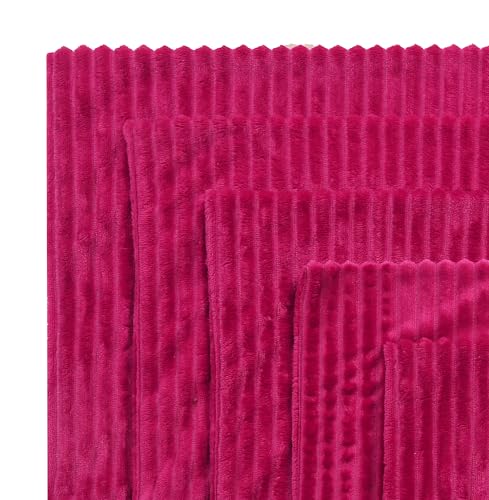 Image of RD TREND Cushion Cover Set of 5, Decorative Sofa Living Room Home Square Cushion Covers 18 Inch x 18 Inch, Aesthetic Corduroy Striped Double Sided (Magenta, Pack of 5)