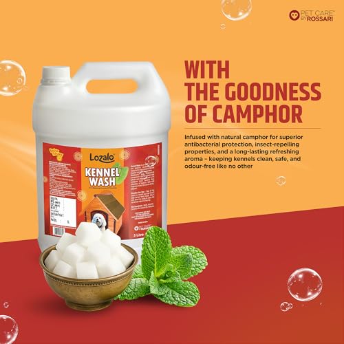 Image of Lozalo Kennel Wash Liquid 5 Litre for Washing Dog Kennel & Flooring, Pet Shops, Veterinary Clinics & Grooming Salons (Red)