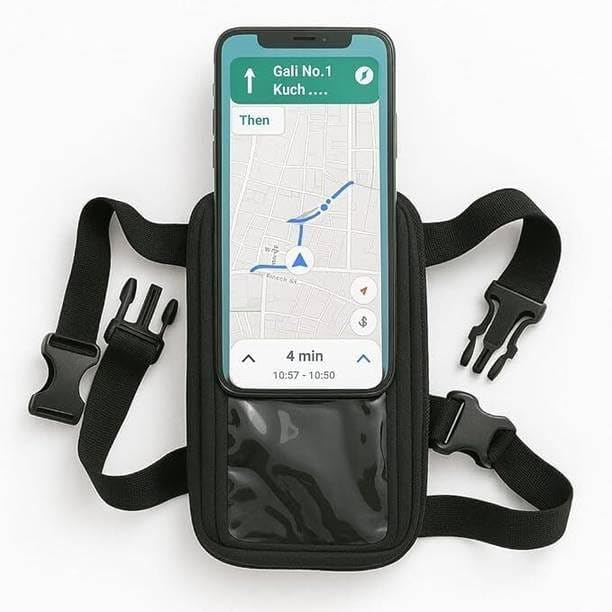 Universal Waterproof Handlebar Mobile Holder Pouch Bag for All Scooters and Bikes – Secure Fit for 7-Inch Phones, Durable & Travel-Friendly (Black)-image-46