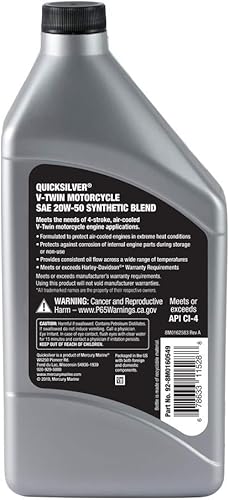Miniatura 6 de Quicksilver Aceite sintético para motocicleta 20W-50 - 1 galón
