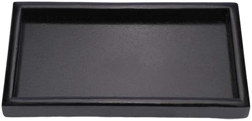 Bandeja de madera, bandeja rectangular de madera maciza para servir, moderna, elegante, para té, café, aperitivos, comidas, plato con bordes