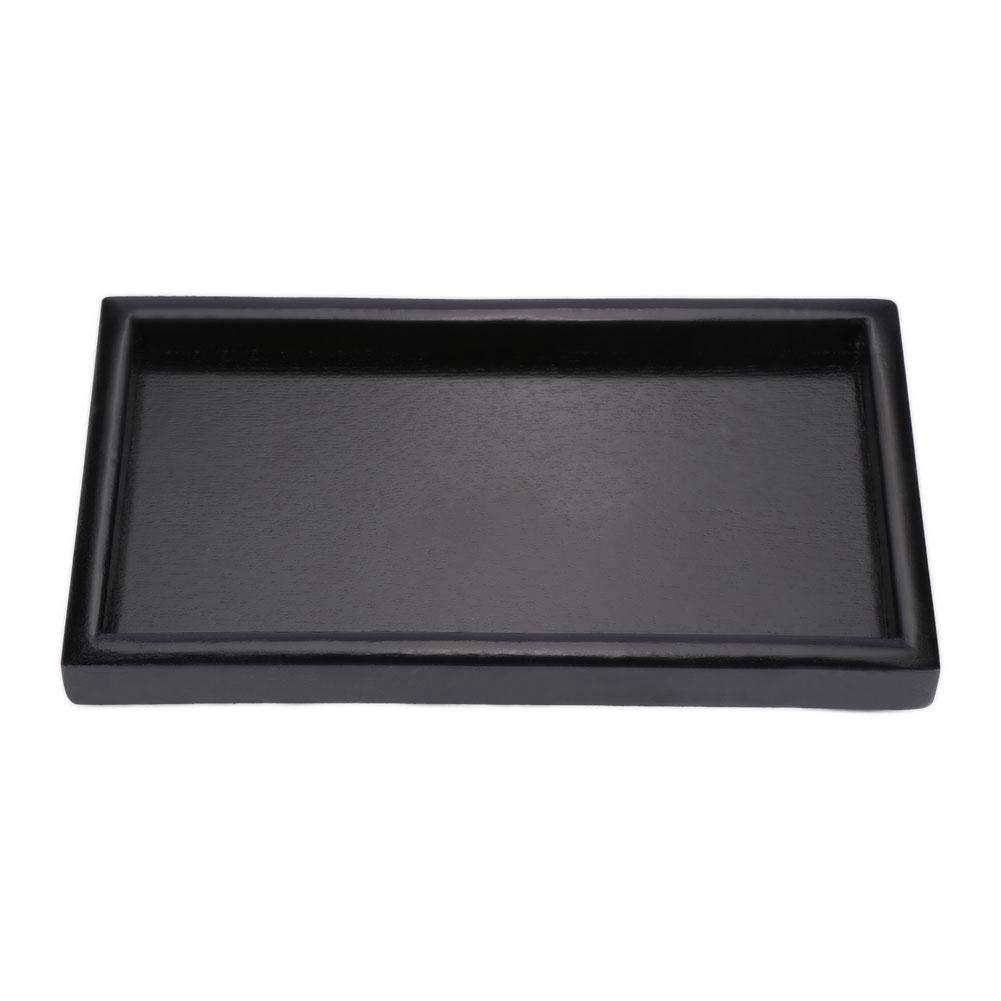 Hakeeta 22*12*2Cm Wooden Tea Tray,Rectangular Black Solid Wood Tea Coffee Snack Fruit Dessert Plate Tray(22 * 12 * 2Cm)