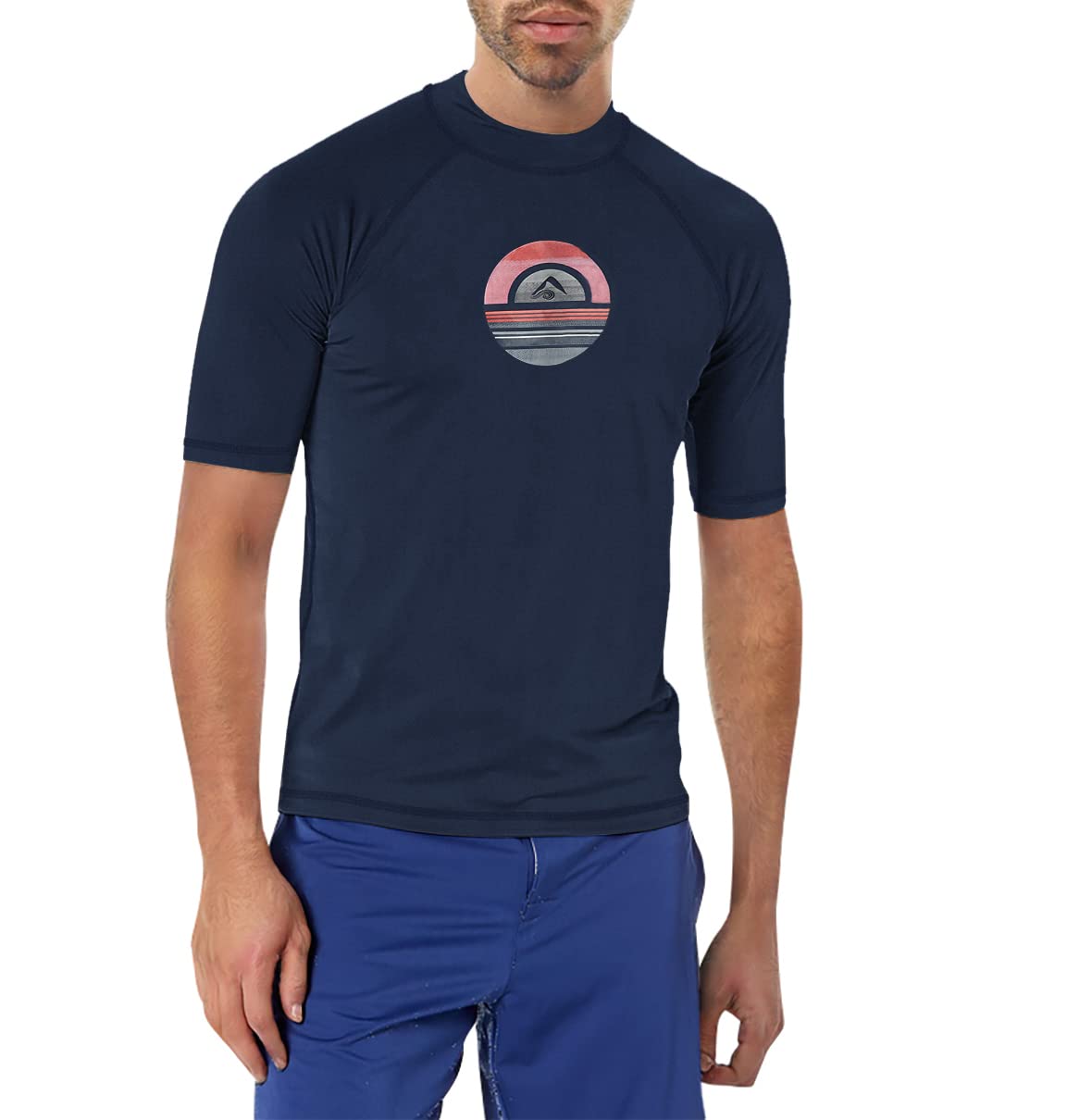 Kanu Surfmens Horizon UPF 50+ Sun Protective Rashguard Swim Shirt Rash Guard Shirt