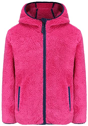 Image of Girl's Jacket Kids Full Zip Ultra Soft Sherpa Fleece Hoodie Sweatshirt