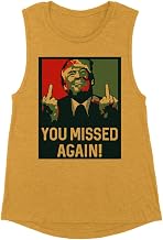 TeesAndTankYou You Missed Again Trump Assassination Attempt 2024 Women's Muscle Tank