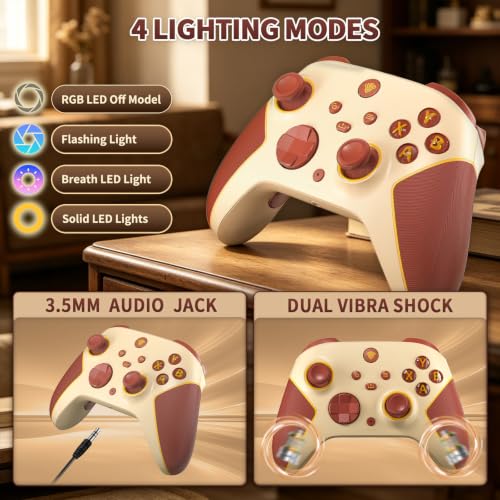 Image of Wireless 2.4GHz Controller for Xbox One Controller with 7 Colors RGB Light,Compatible With Xbox Series S|X Consoles,Steam,PC,with 1000mAh Battery /Hall Effect Sticks /Turbo /Programmable /3.5mm Audio Jack