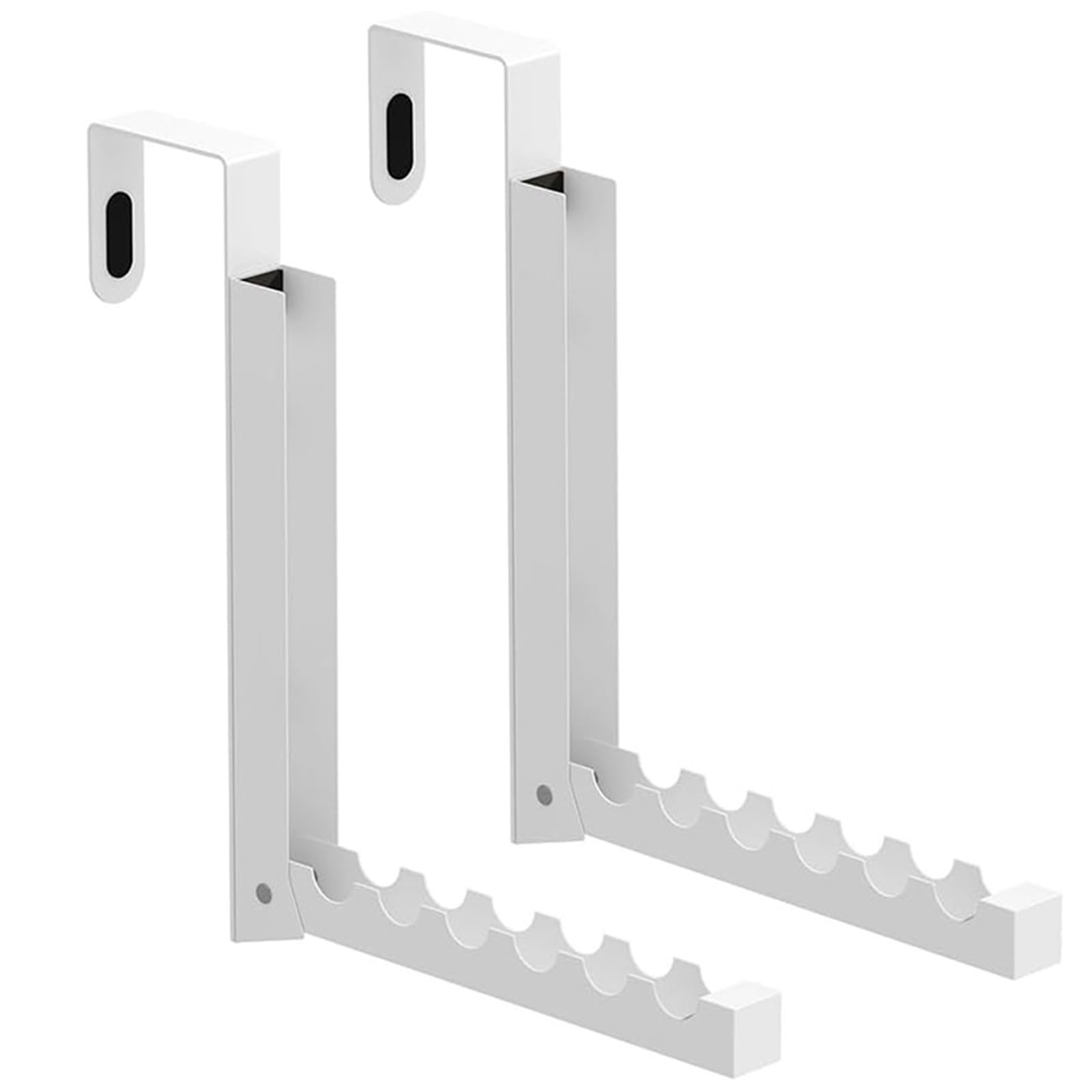 Kalttoy 2Pcs Foldable Over Door Rack Space Saving Storage Stand for Clothing and Accessories Household Clothing Hanger Metal and Wood Hook
