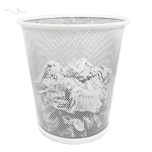 Markys Store - Lixeira Aramada Luxo Para Escritório Branco 10L