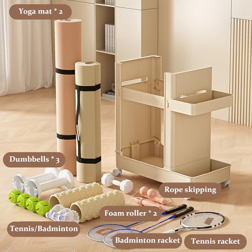 Porte-tapis yoga à 2 niveaux compact avec structure métallique stable - 5