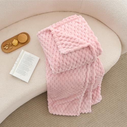 Image of BEDELITE Pink Queen Blanket for Bed, Soft Cozy Gifts for Women, 90 * 90 | 3D Jacquard Decorative Fleece Blanket, Super Soft Plush Throws, Cute Birthday Gift for Women & Men, Suitable for All Seasons