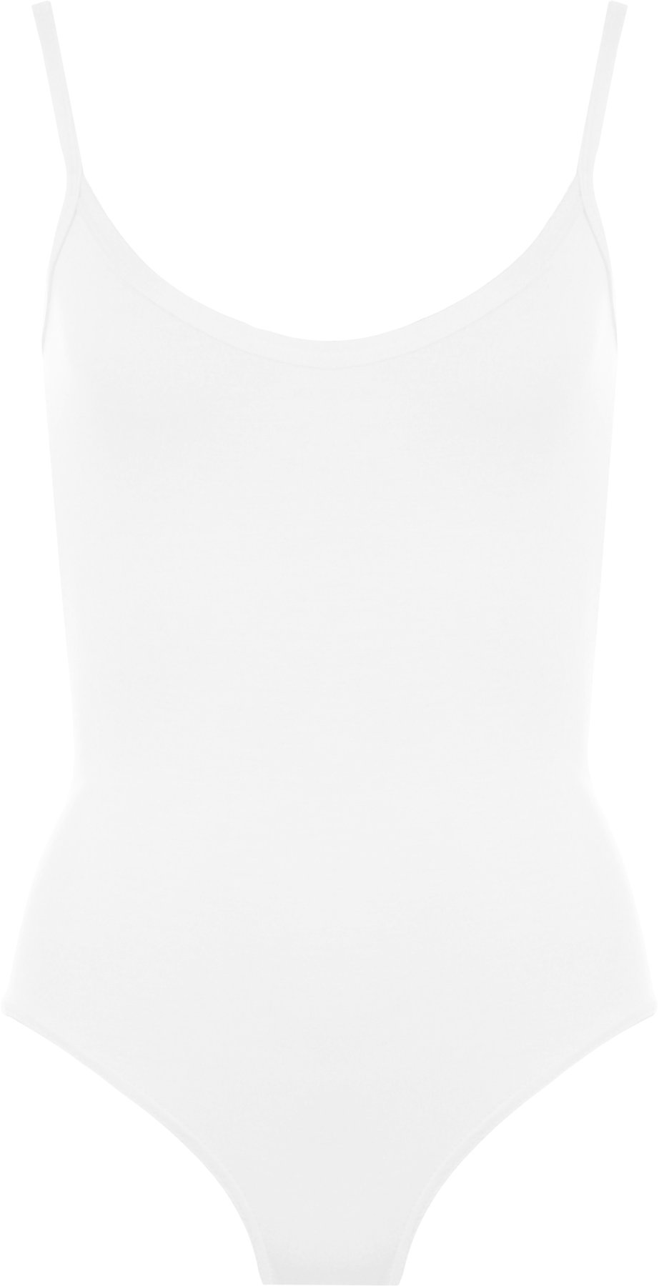 Wearall Women's White Strappy Sleeveless Camisole Vest Bodysuit Leotard Top - 8-10