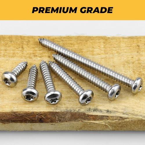 100 tornillos Torx autoperforantes cabeza pan #6 x 1-1/4 acero inoxidable miniatura 4