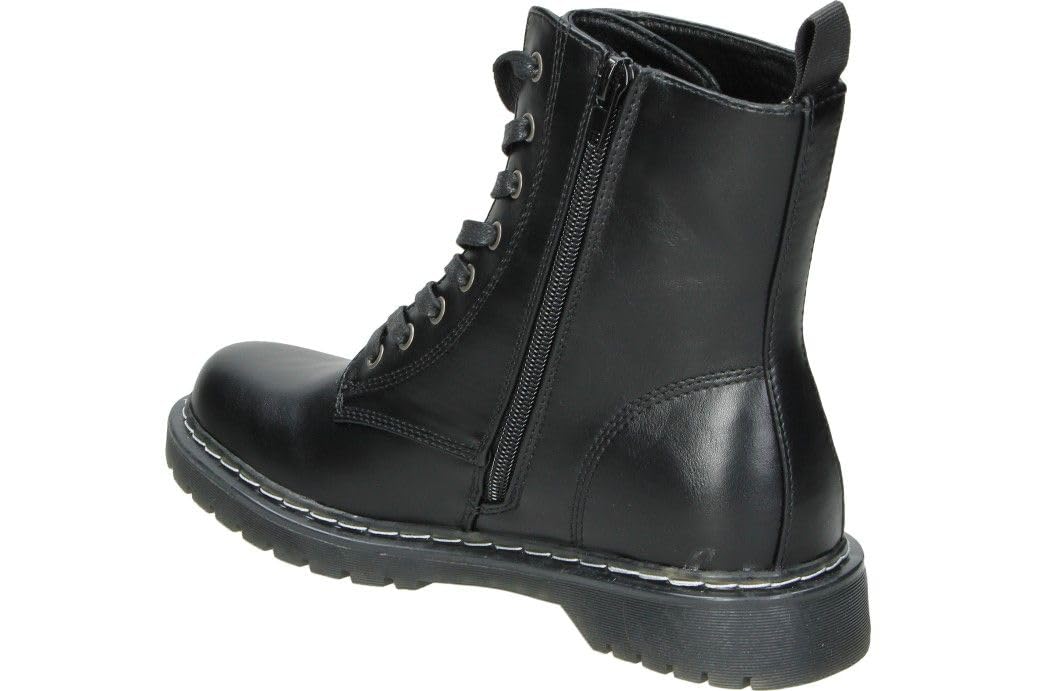 Skydiva | Botines Militares Cap para Mujer – Botines Planos– Botín Casual con Cordones y Cremallera – Estilosos – Cómodos y Combinables – Versátiles – Moda