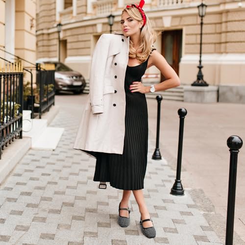 HOMETRUE Women’s Mesh Ballet Flats Sparky Rhinestone Mary Jane Ballerina Breathable Summer Dress Shoes Women’s Sandals2