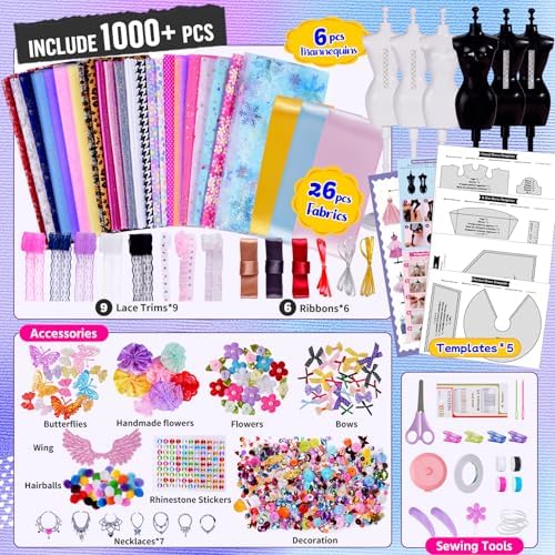 Fashion Design Kit for Girls, Sewing Kit for Kids with 6 Mannequins — view 2