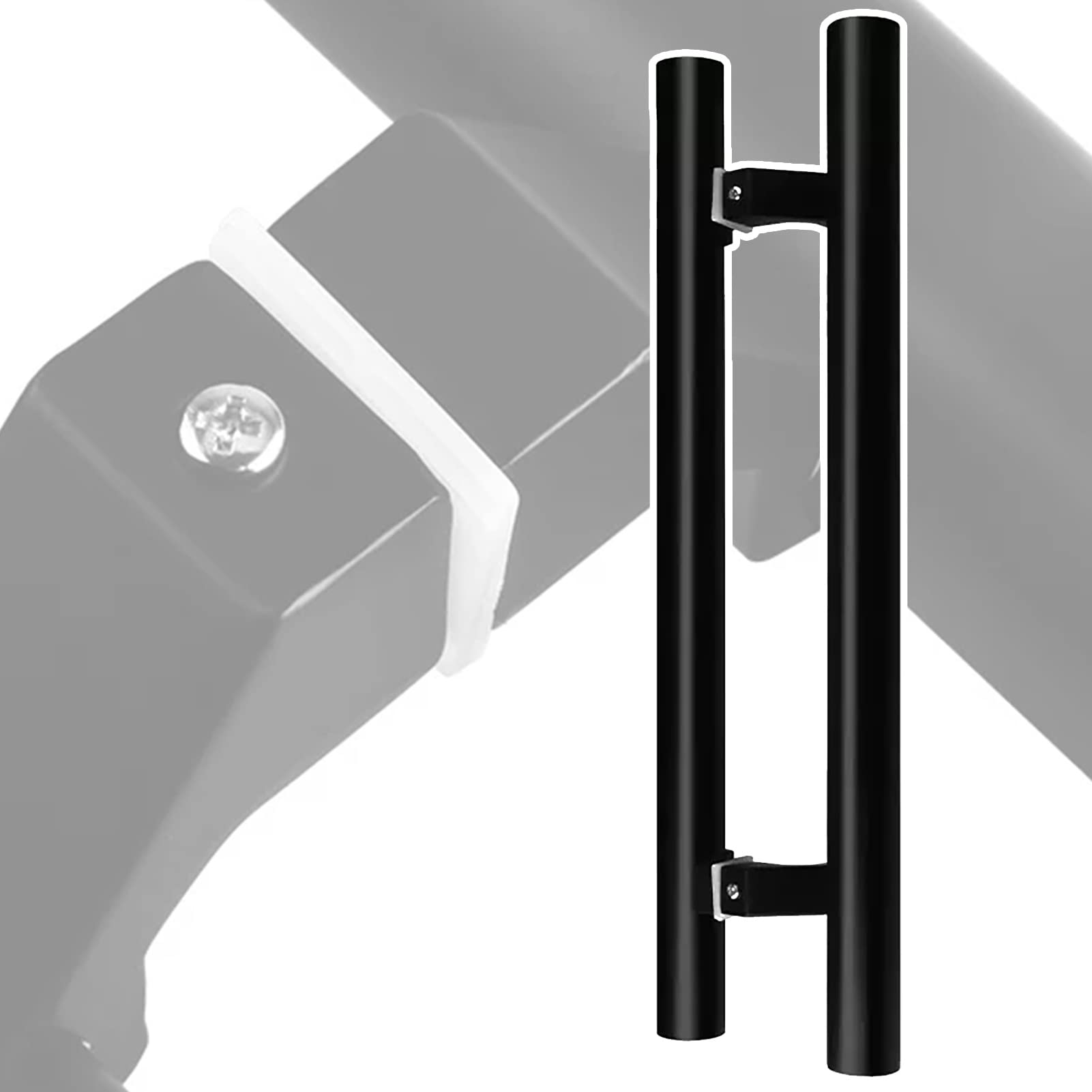 Wdsopk Barn Door Handle, Door Handle Contemporary Barn Push Pull Door Handles Brushed, Commercial Back To Back H Shape Glass Door Pulls Hardware, For Office Garage Bathroom