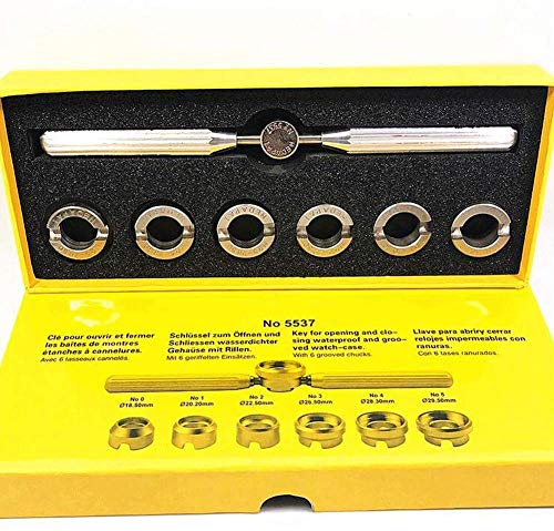 Montre Arrière Étui Ouvre Dissolvant, 7 Pièces Différentes Tailles avec Rangement Étui Horloger Réparation Outil Kit avec Idéal pour Rolex Tudor - Argent Cover