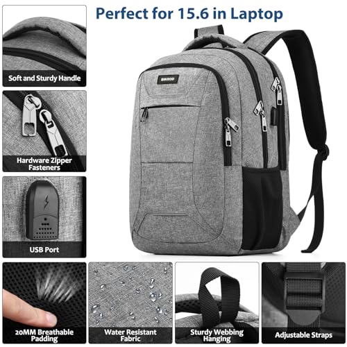 Image of BIKROD Backpack for Men and Women, Backpacks for School Teens, Travel Laptop Backpack Fits 15.6 Inch Laptop, Water Resistant College Bookbag