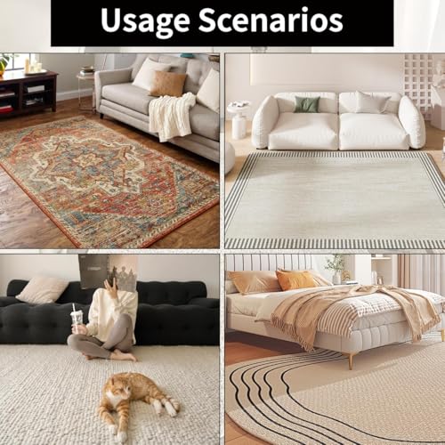 Felt Rug Pad - 10x14 Foot Extra Large Area Liner for All Floors and Trims, Thick Pad for Hardwood Floors Under Rugs, Keeps Rugs Softly and Securely in Place