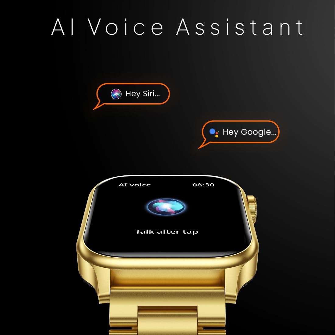 Fire-Boltt Rise Luxe Bluetooth Calling Smart Watch, 1.85”HD Display, AI Outfit Watch Face, 2 Looks in 1 Watch, Extra Straps at ₹99, 120+ Sports Modes, Metal Smartwatch for Men & Women (Gold) — Amazon image 9